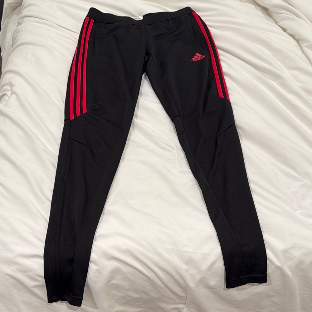Adidas Women’s Black and Red Track Pants